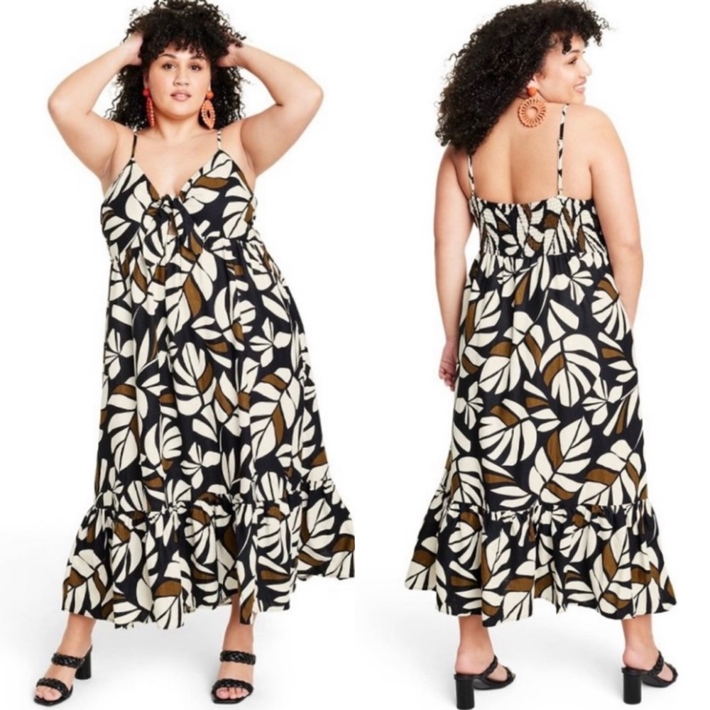 NWT size  2X Tabitha Brown x Target Maxi Dress plus neutral Botanical